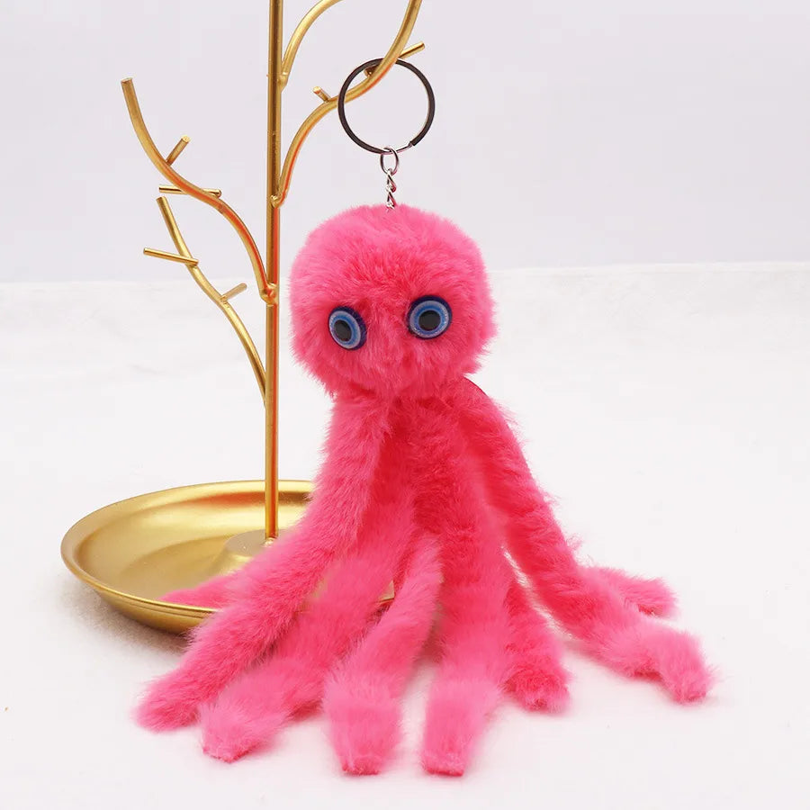 Simple Style Classic Style Solid Color Imitate rex rabbit fur Women's Keychain