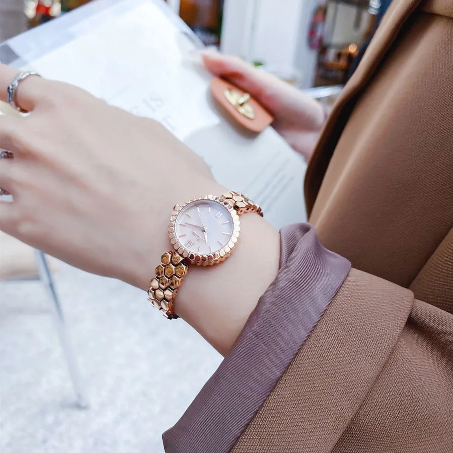 Casual Elegant Commute Hexagon Jewelry Buckle Quartz Watch