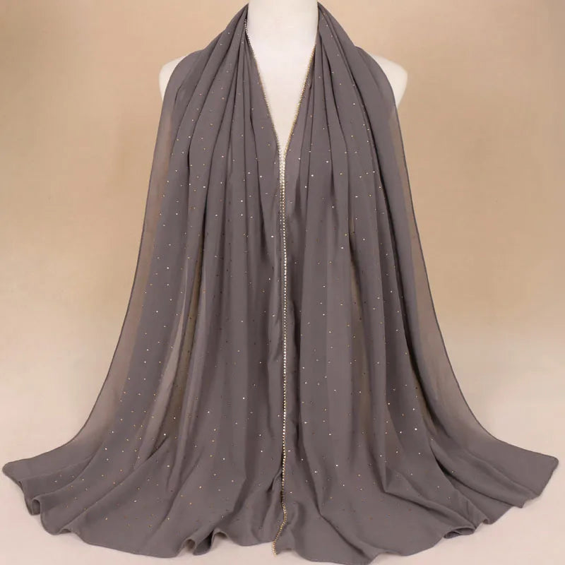 women's elegant solid color chiffon scarf