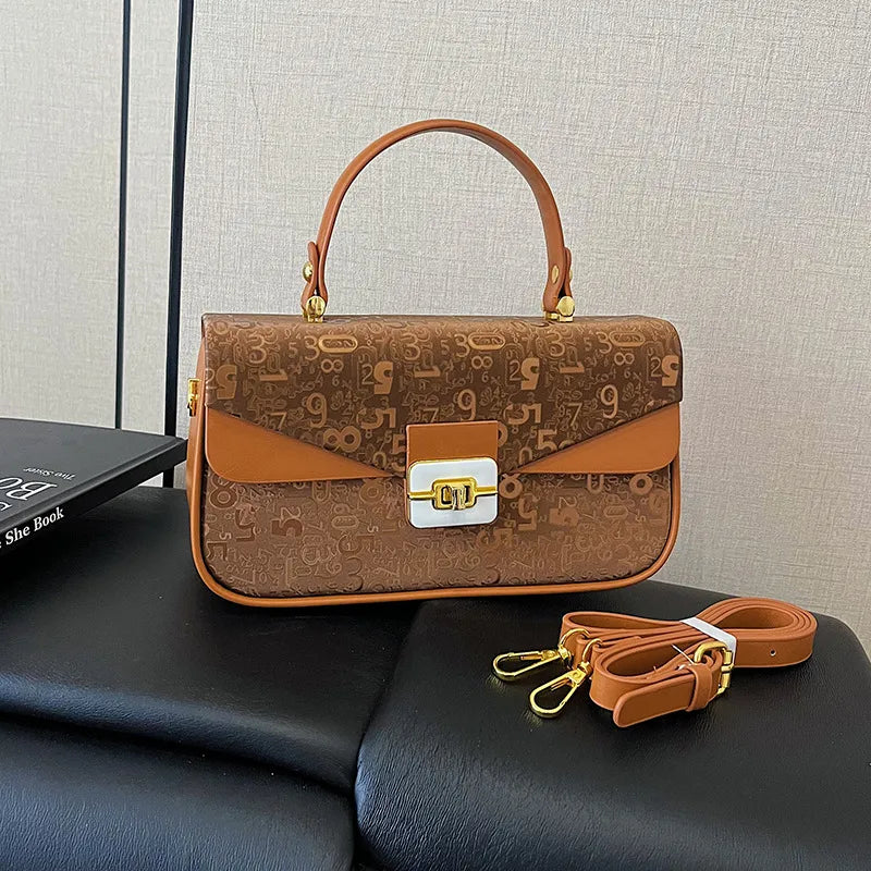 Box Bag Women's  New Fashion Trendy Printed Handbag High-Grade Shoulder Crossbody Small Square Bag