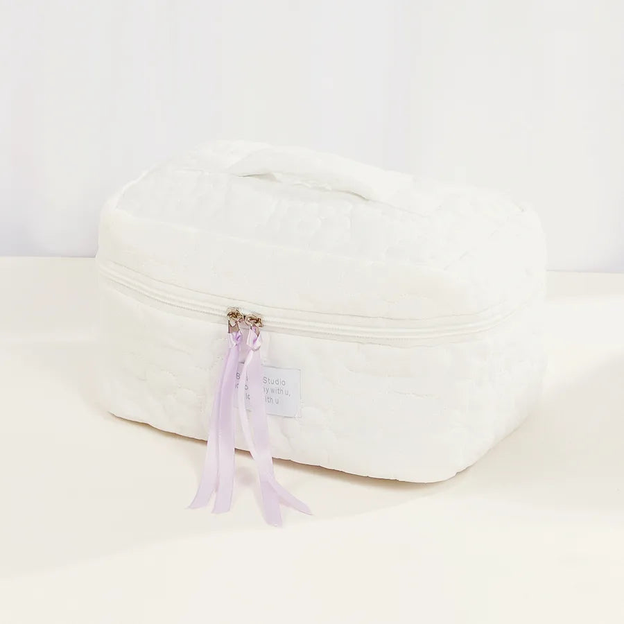 cute flower polyester square makeup bags