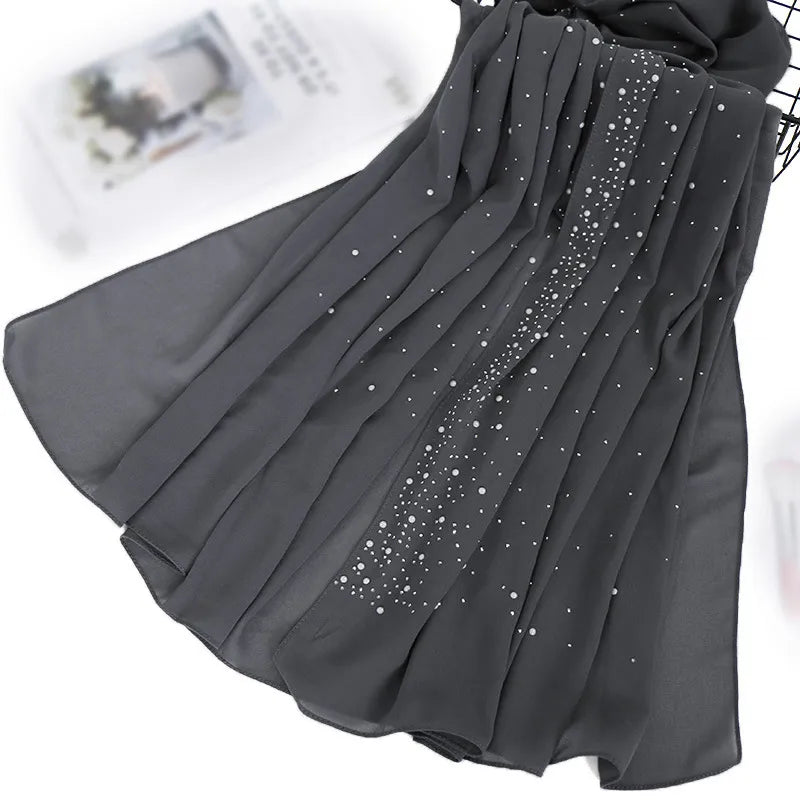 women's retro solid color chiffon silk scarves