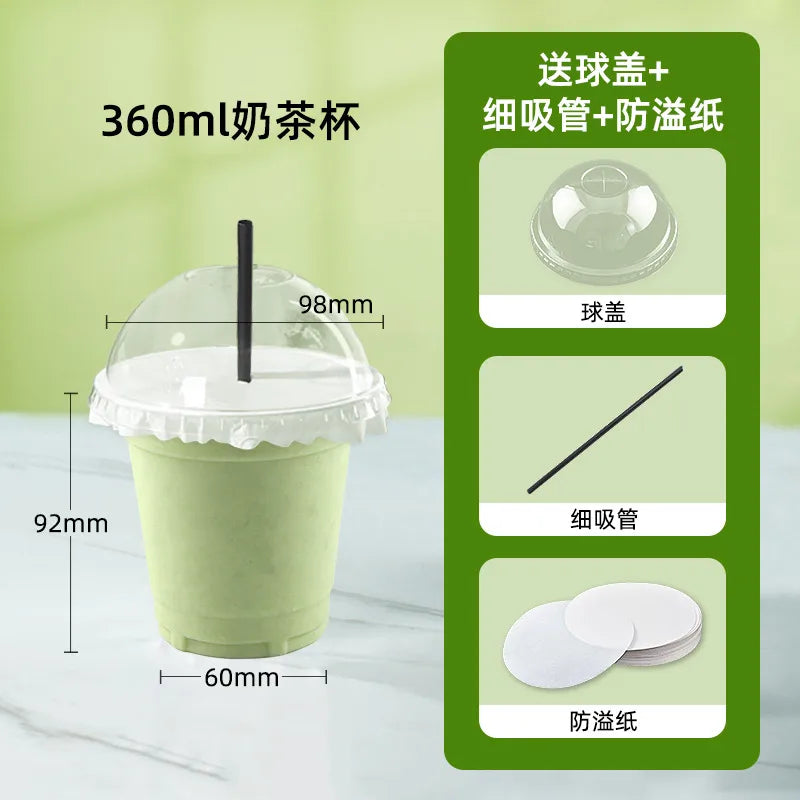 in stock wholesale disposable cup milk tea batch with lid thickened transparent plastic cup stall store packing cup