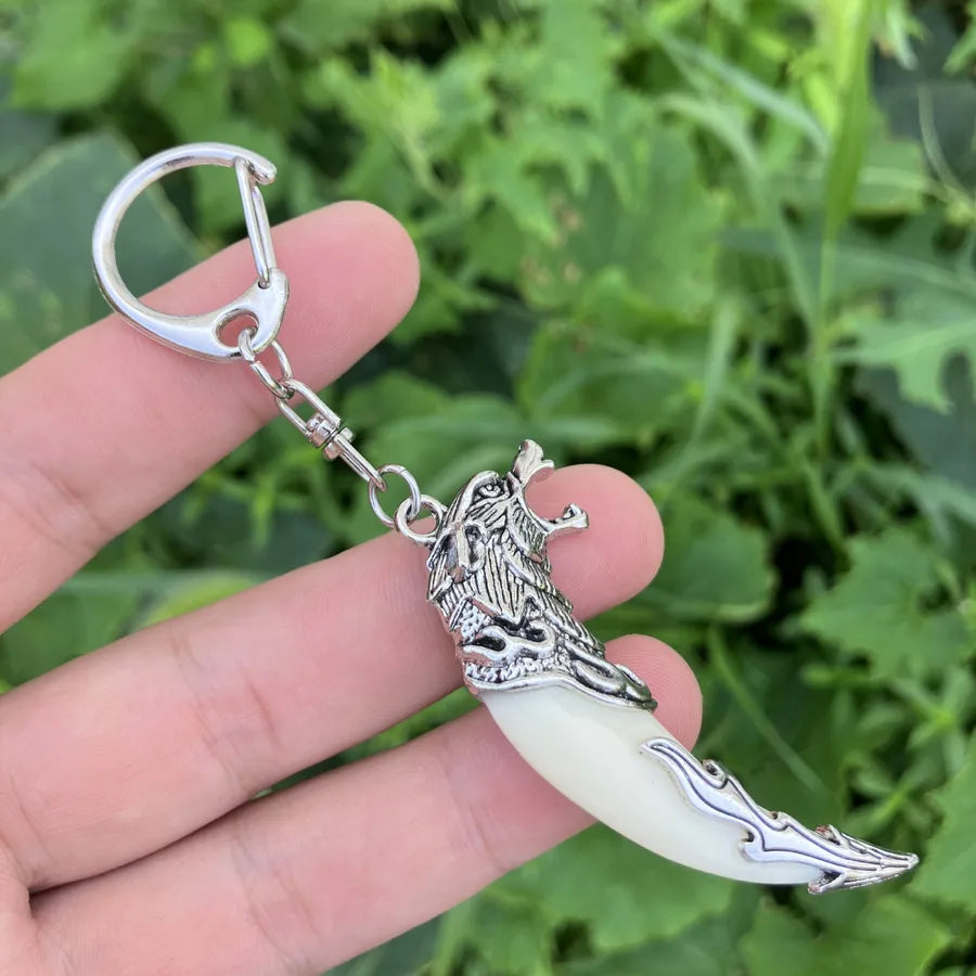 Hip-Hop Wolf Tooth Metal Men's Bag Pendant Keychain