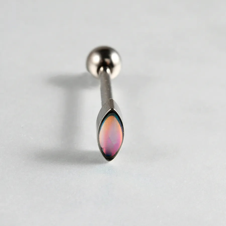 1 Piece Lip Rings Casual Elegant Vacation Coffin Horse Eye G23 Titanium Resin Opal Polishing Resin Opal Tongue Rings