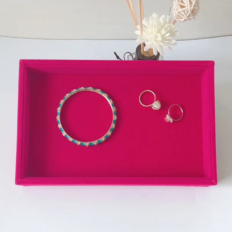 Small velvet ring plate earrings earrings plate empty plate jewelry display rack jewelry storage box tray wholesale