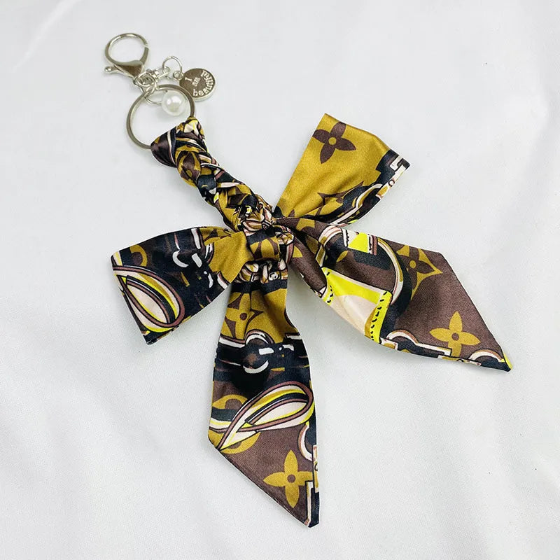 Sweet Simple Style Bow Knot Cloth Metal Unisex Bag Pendant Keychain