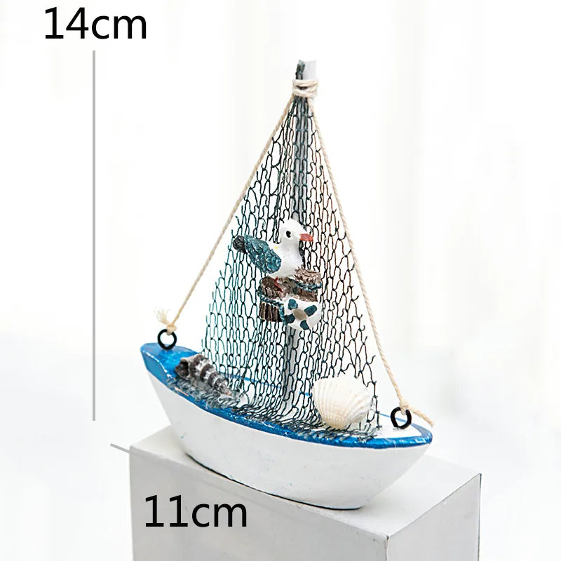 Marine Style Ship Wood Ornaments Artificial Decorations