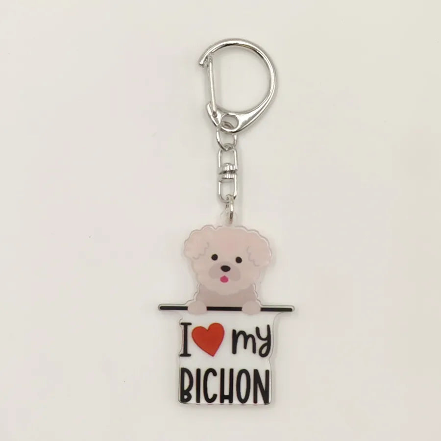 Ethnic Style Simple Style Letter Dog Arylic Unisex Keychain