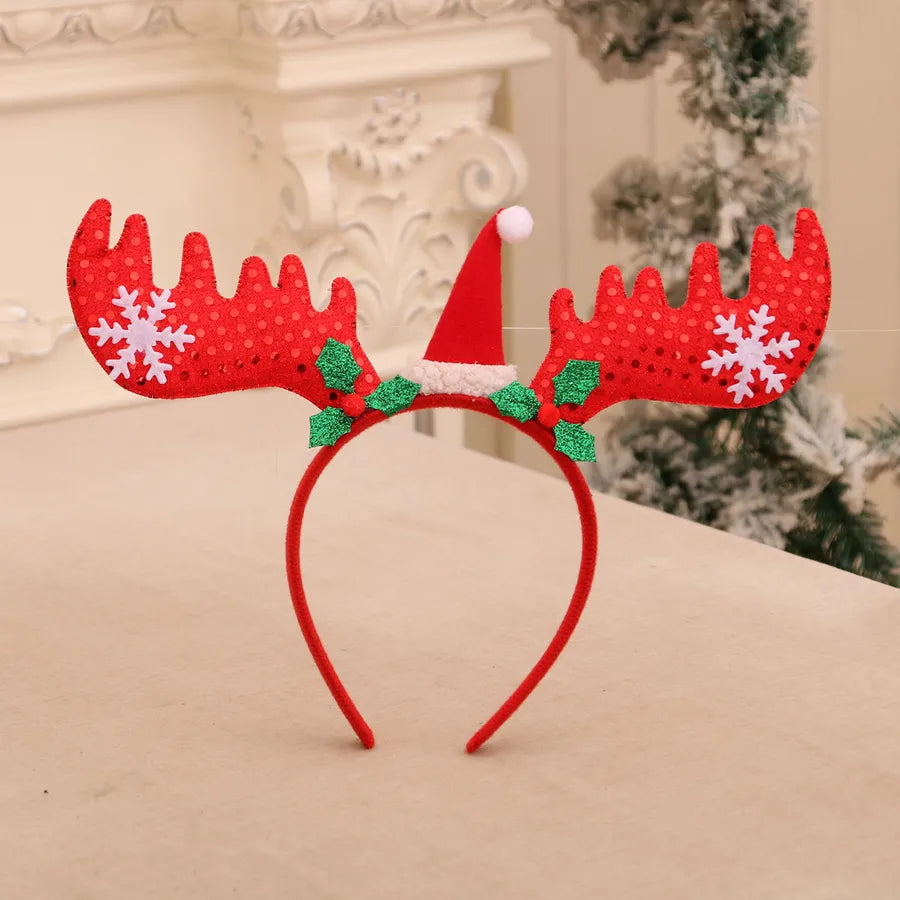 Christmas Cute Snowman Antlers Elk Nonwoven Party Festival Hair Band Costume Props Party Accessories