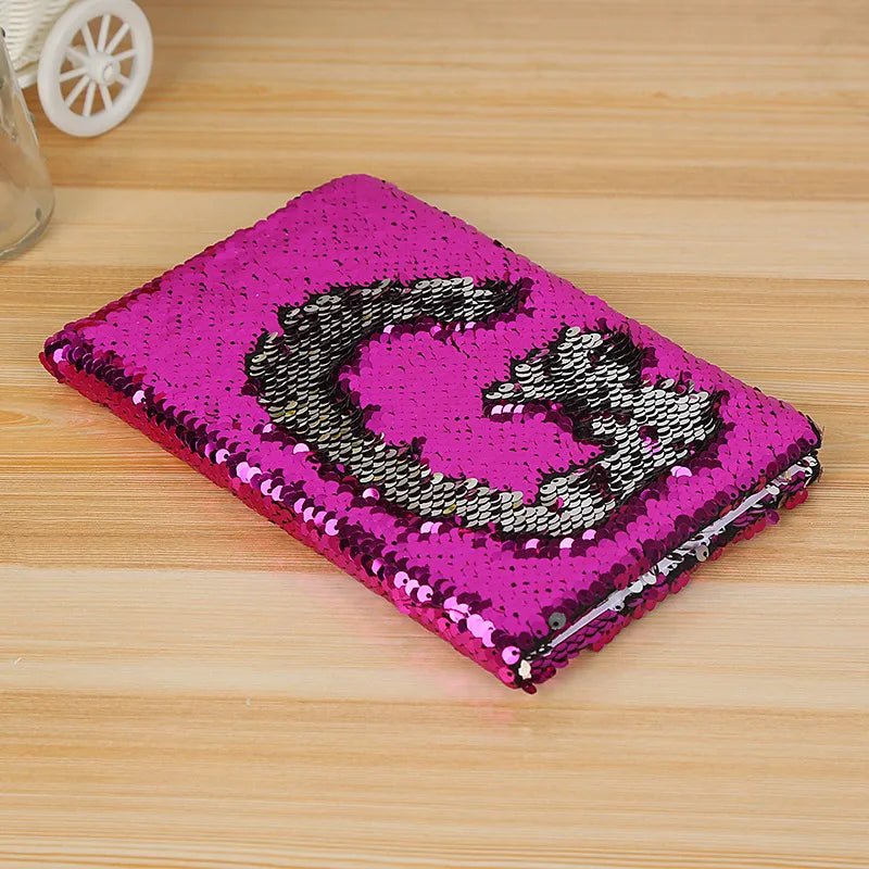 Color Changing Fish Scale Sequin Notebook Customizable Cover Pattern Creative Stationery Ideal For Anniversary And Award Ceremonies