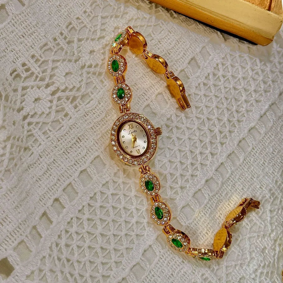 Shiny Oval Jewelry Buckle Quartz Watch Women's Watches