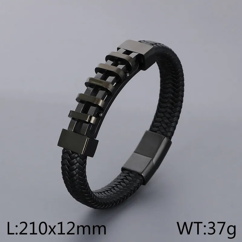 Simple Style Geometric Titanium Steel 18K Gold Plated Men's Bangle