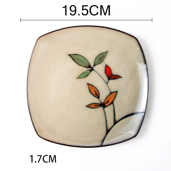 Retro Solid Color Flower ceramics Tableware 1 Piece