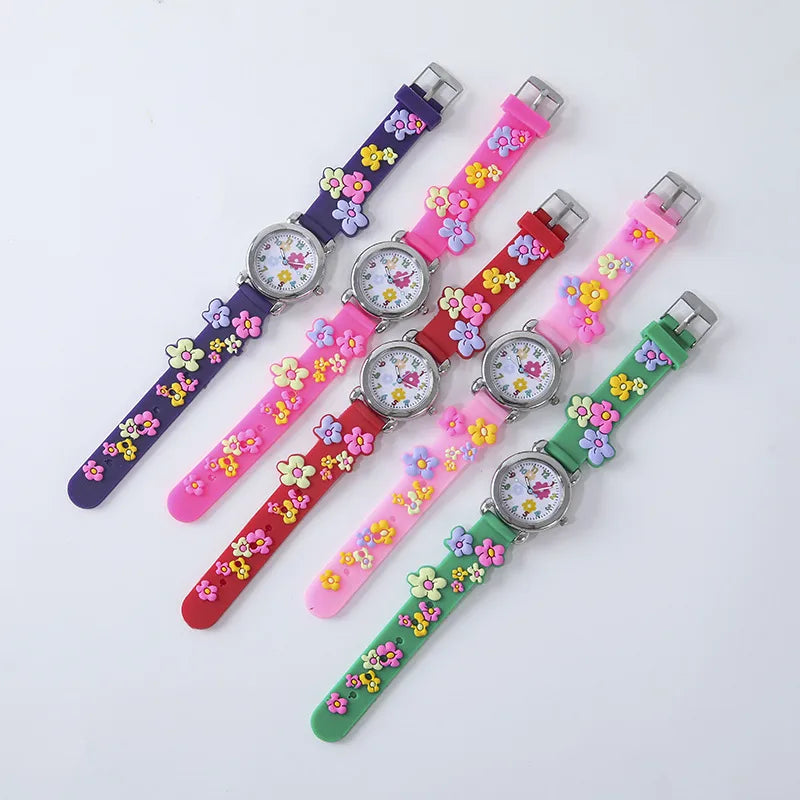New children's factory direct plastic children's watch small flower multi-color wholesale can be mixed color