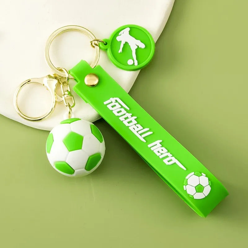 fashion letter football pvc unisex bag pendant keychain 1 piece