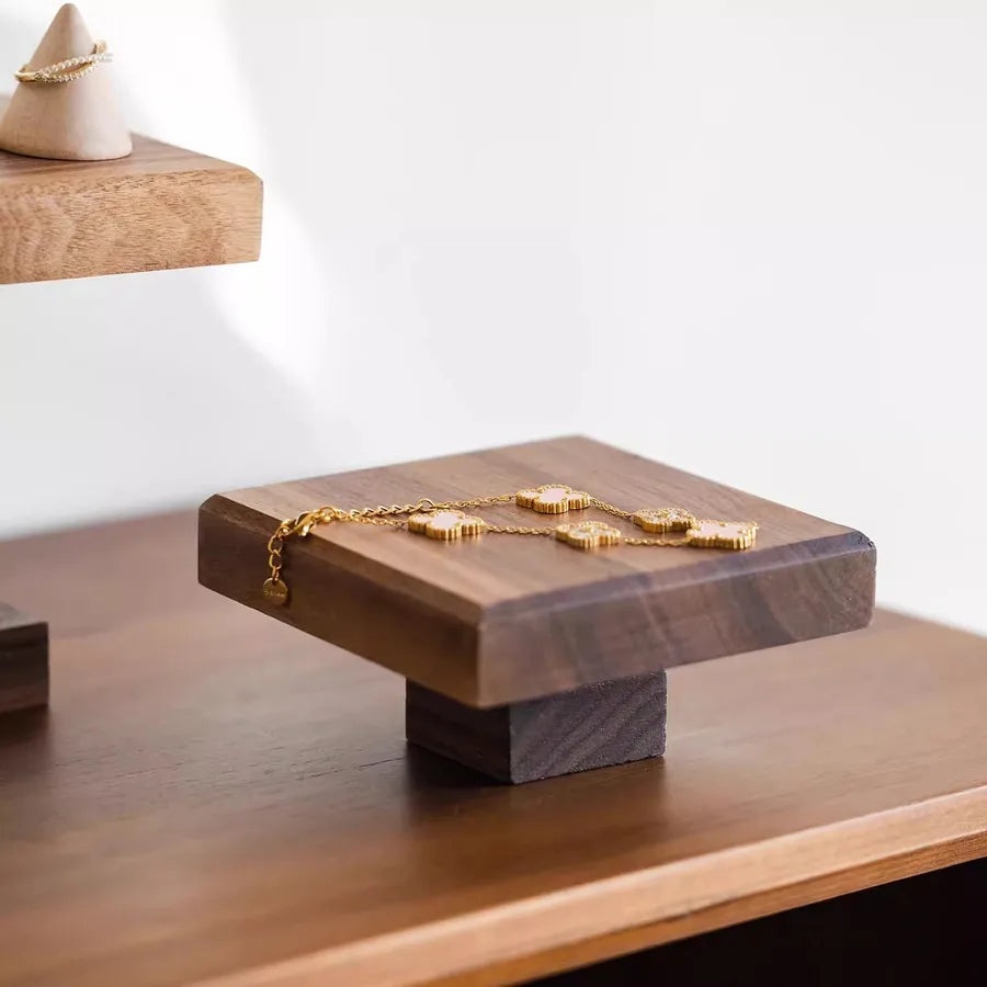 Solid Wood Jewelry Display Stand Ear Cuff Storage Tray Nordic Style Wooden Plate For Photographing And Arrangement Accessories