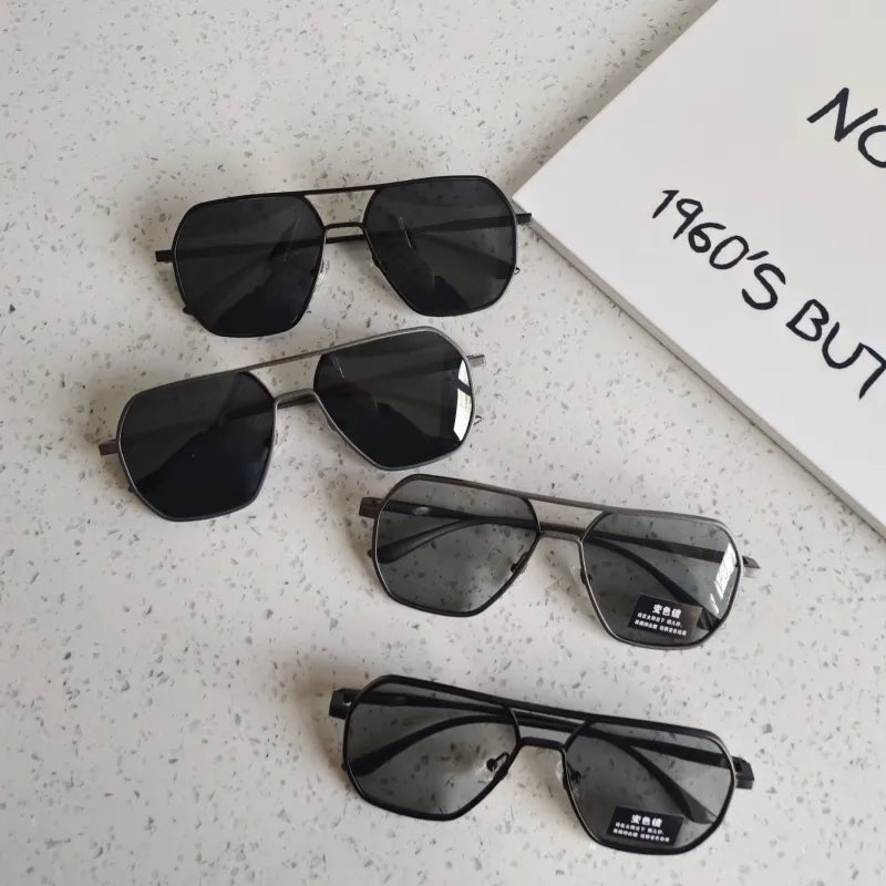 Casual Commute Solid Color Pc Resin Square Full Frame Men's Sunglasses