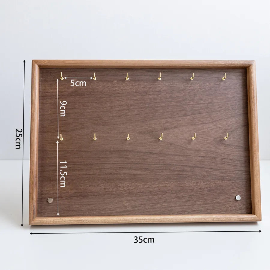 Walnut Wooden Bracelet Display Stand Crystal Ethnic Style Jewelry Organizer Hand Chain Earring Holder Craft Fair Stall Rack