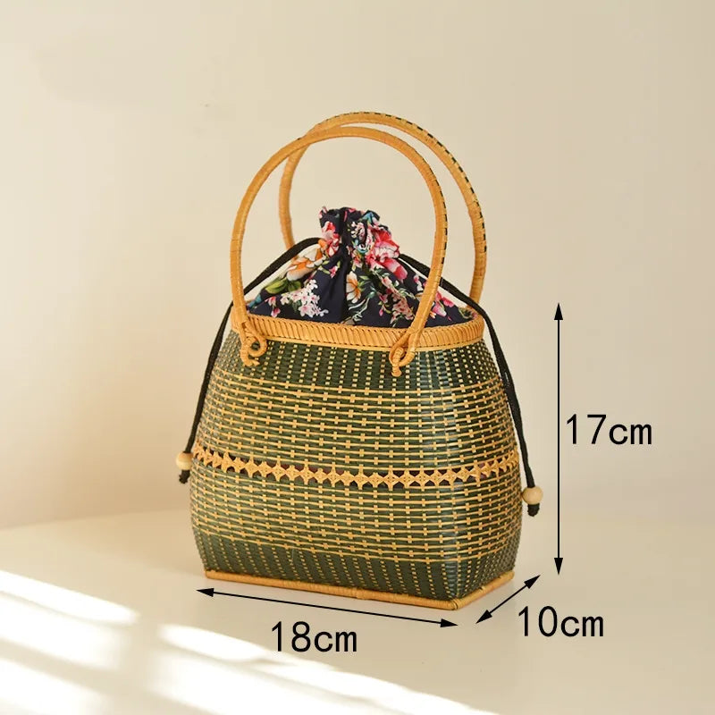 Vietnam Handmade Basket Exotic Storage Picnic Travel Basket Handmade Woven Bamboo Handbag