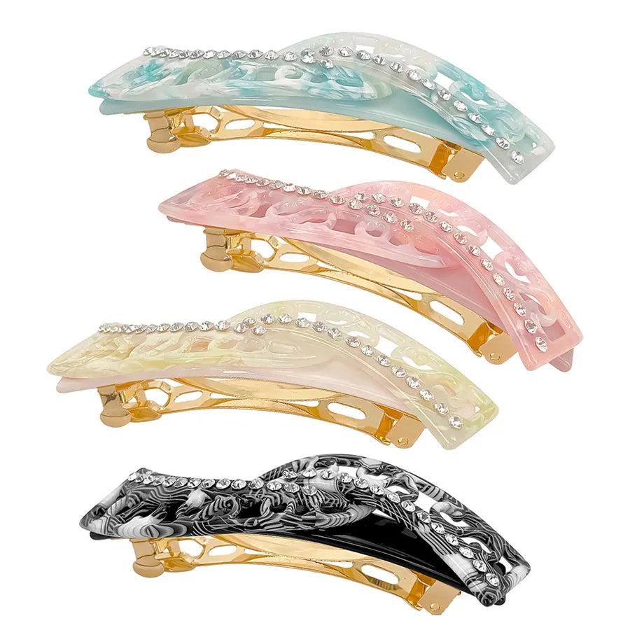 Elegant Sweet Acetate Hair Clip Trendy Cool Simple Diamond Barrette Women's New Style Spring Clamp Hair Accessories