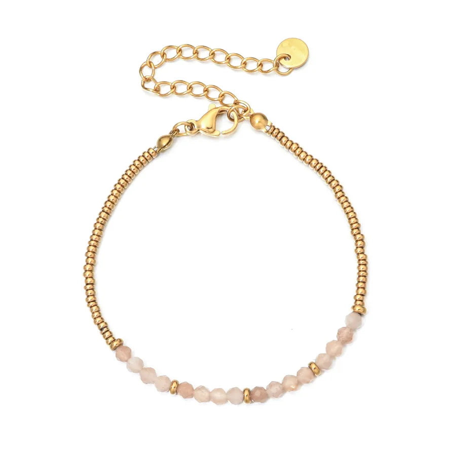 Vintage Style Geometric natural stone Beaded Chain Bracelets In Bulk