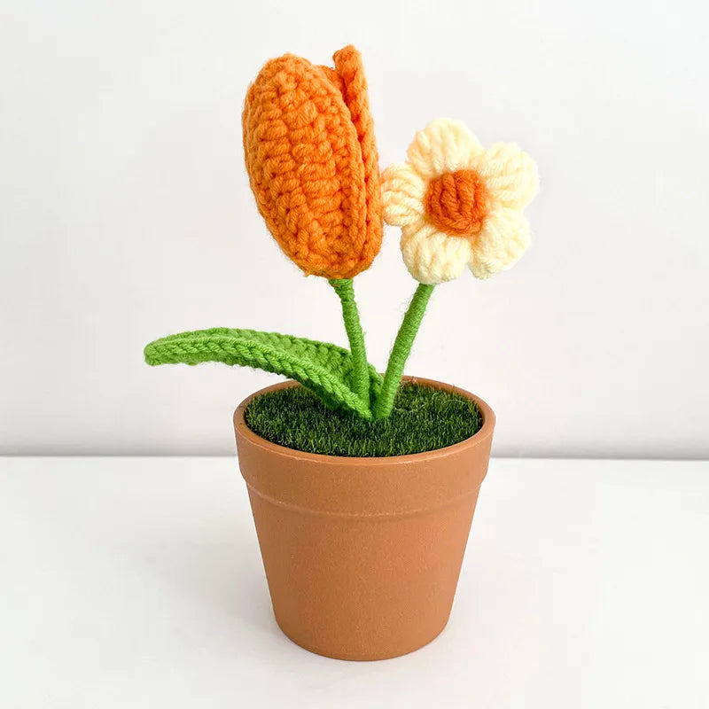 sweet flower knit imitation plants