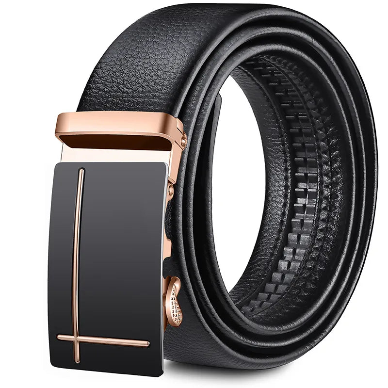 direct Belt Men's wholesale Youth Business soft leather 3.5 Automatic buckle Black Belt running Jianghu goods source