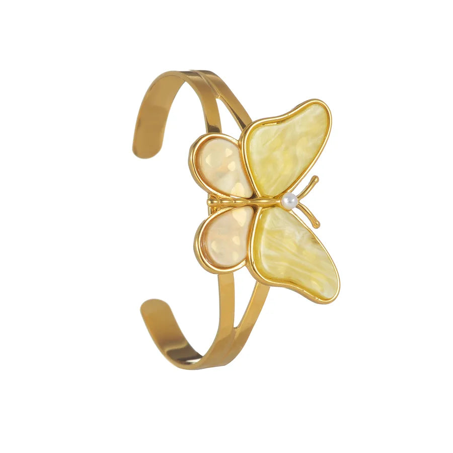Cute Sweet Butterfly 304 Stainless Steel Bangle In Bulk