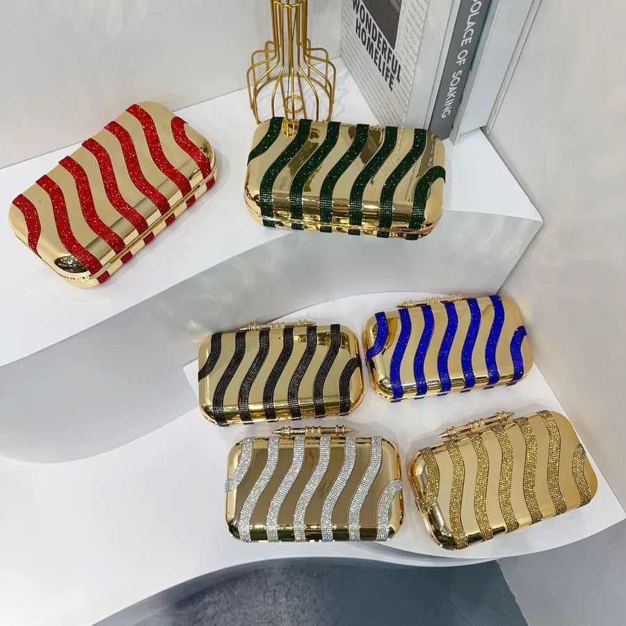 Striped Sequin Acrylic Bag Dinner Bag Fashionable Sequins Clutch Cheongsam Formal Dress Evening Bag