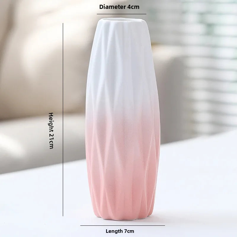 Simple Modern Star Ceramic Vase Ornaments Living Room White Porcelain Fresh Dried Flower Creative Ceramic Flower Set