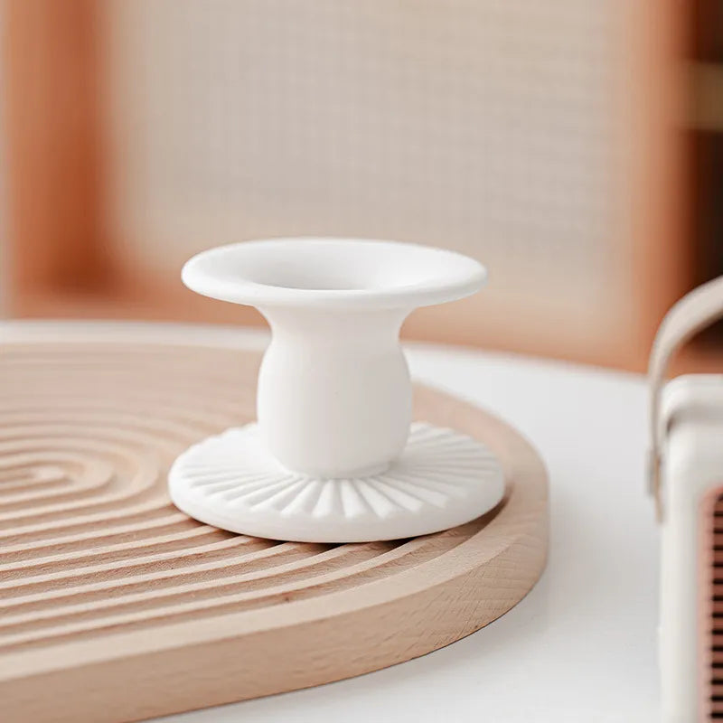 retro simple style geometric ceramics candlestick