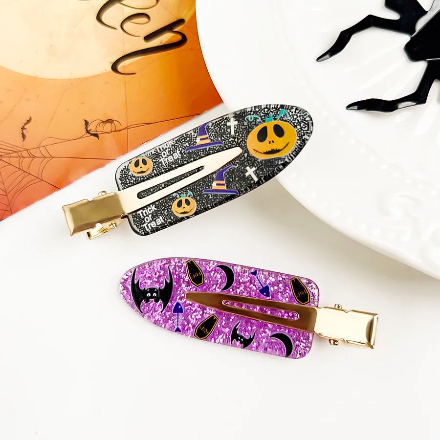 Halloween New Hair Accessories Cartoon Pumpkin Bat Duckbill Clip Sweet Fresh Side Seamless Hairpin Fringe Clip