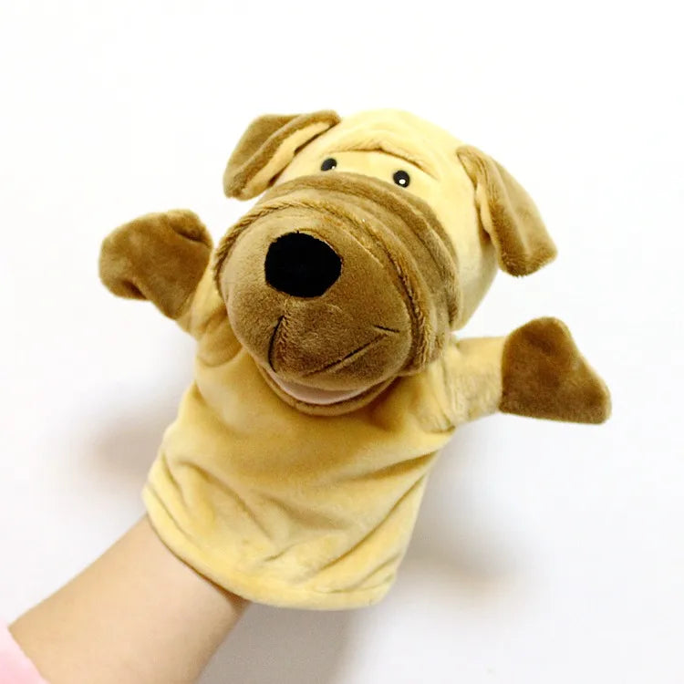 Can open mouth cartoon animal plush hand puppet parent-child toy mouth can move a variety of styles  spot mixed batch