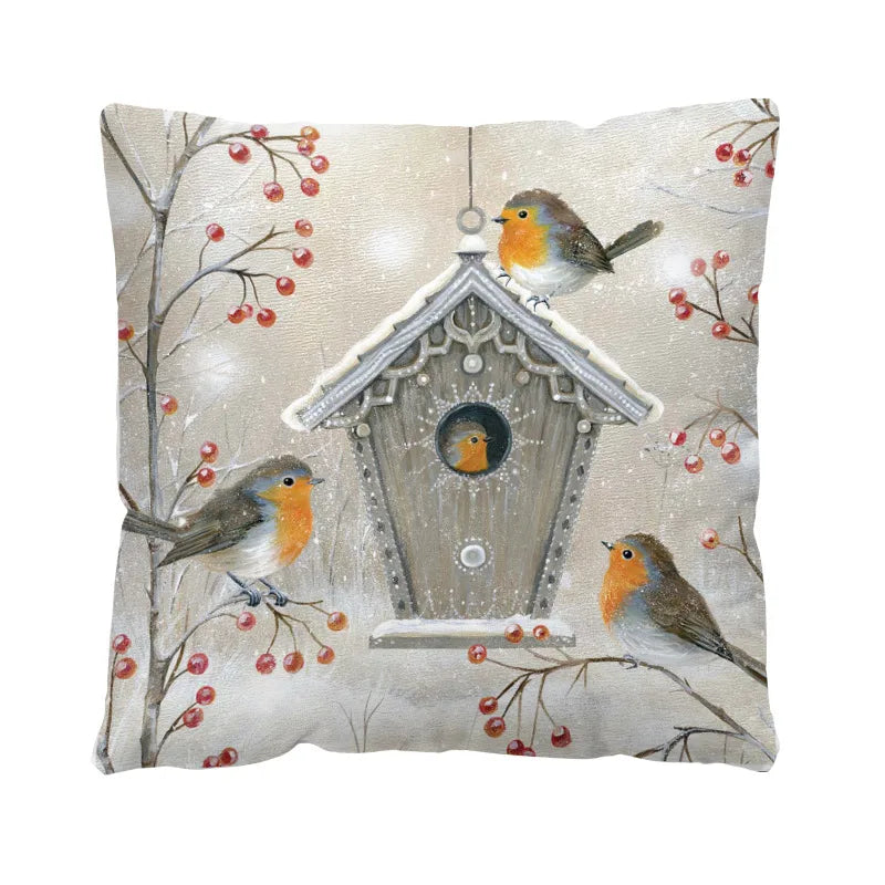 Christmas Glam Santa Claus Snowman short plush Pillow Cases Couch & Sofa Decor