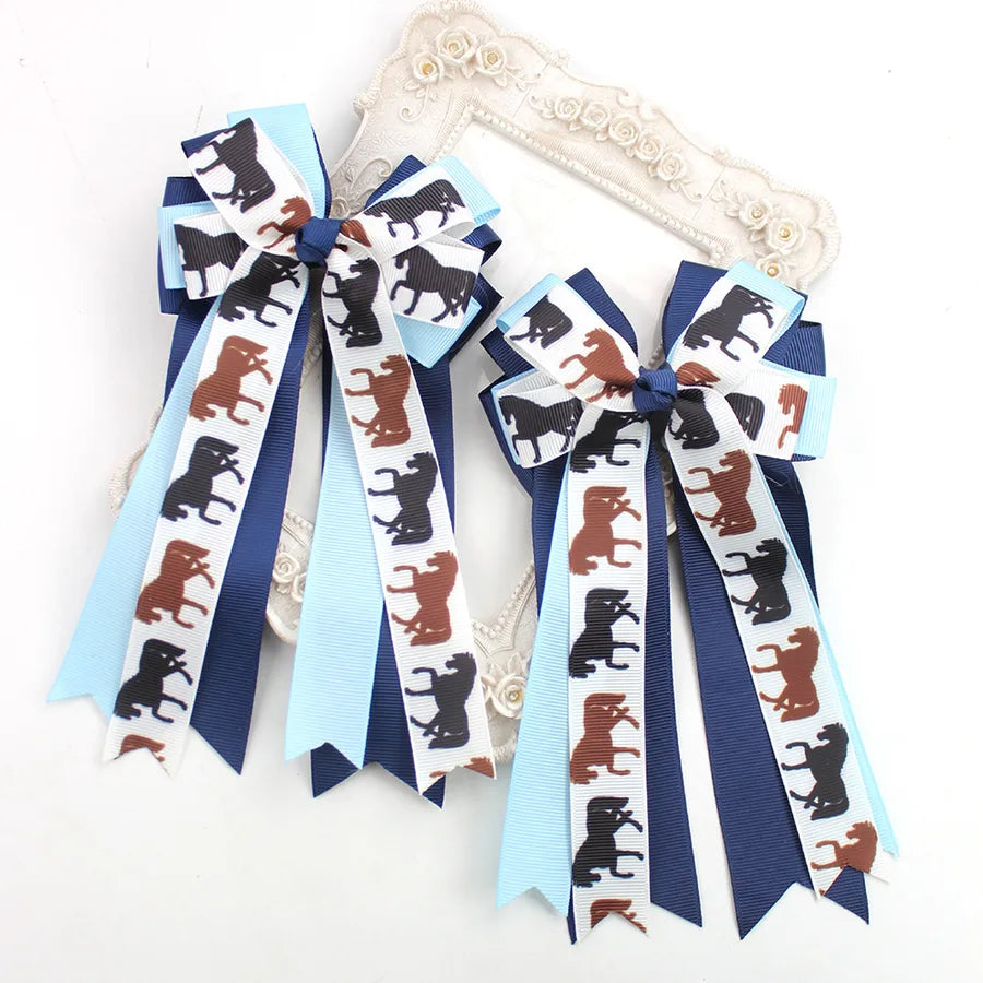 Equestrian Bow Three-layer Heavy Industry Ribbon Bow Sports Hairpin Horse Riding Girl Decoration Headwear Children