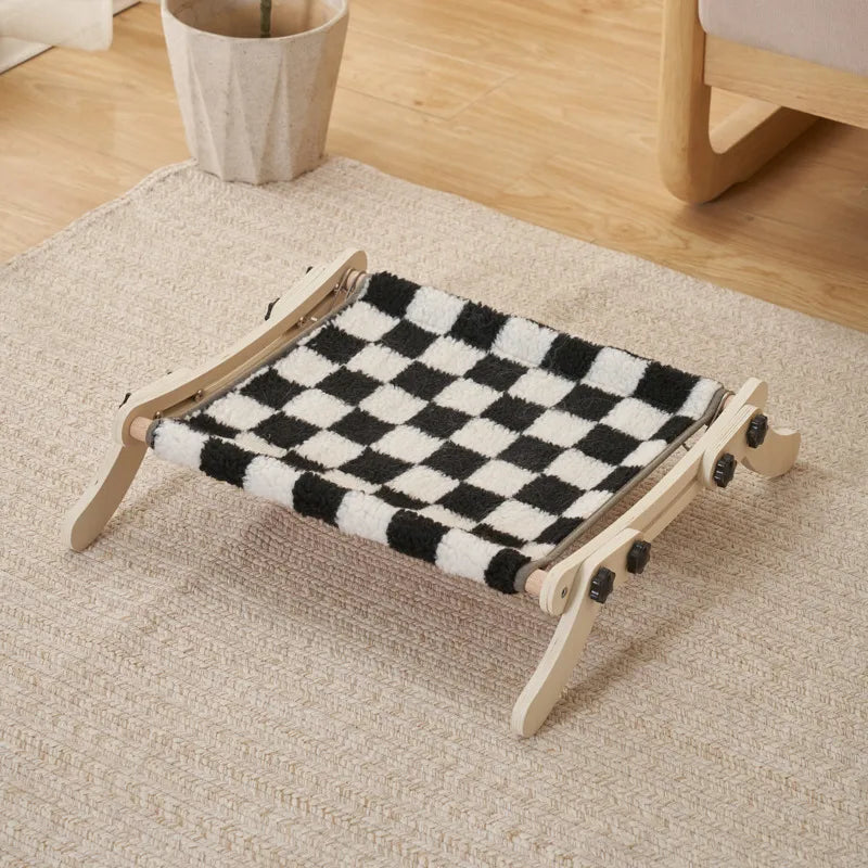 Simple Style Classic Style Wood Color Block Checkered Pet Bed