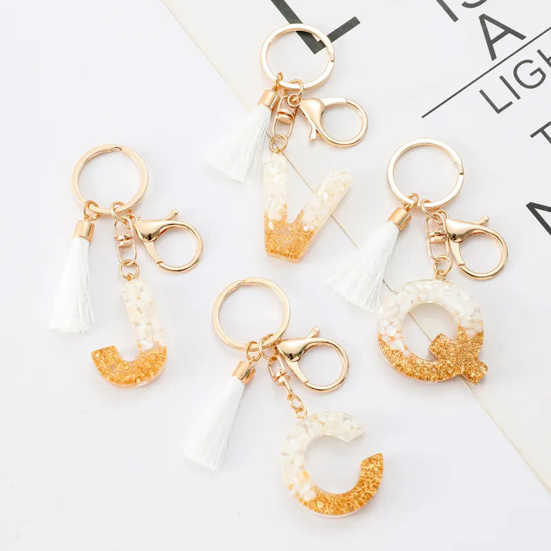 Elegant Letter Tassel Resin Unisex Unisex Keychain