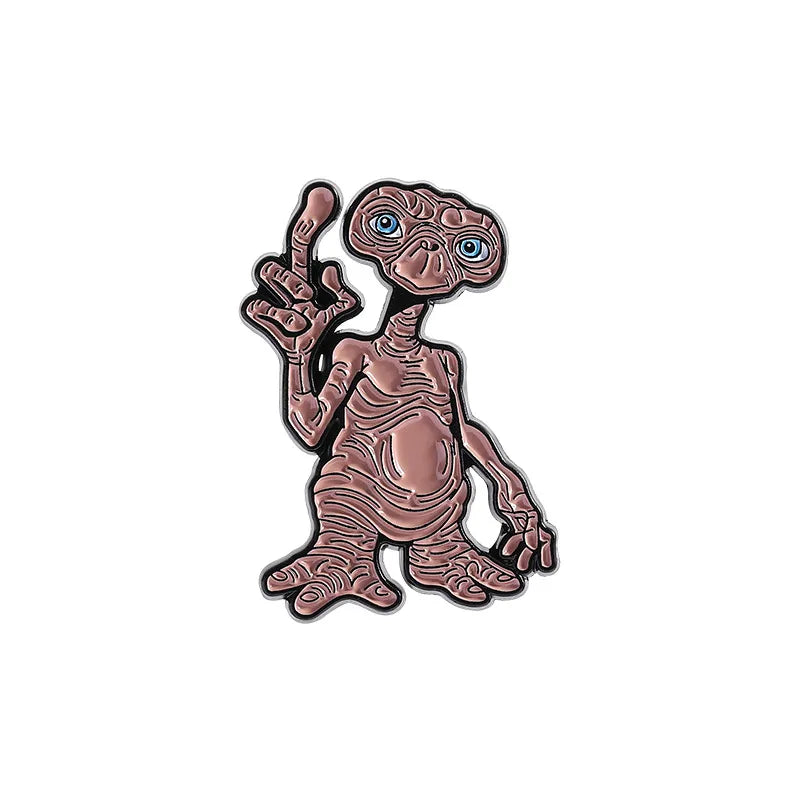 Creative Pattern Combination New Skull Head Cartoon Metal Badge Versatile Lapel Pin Zinc Alloy Personalized Geometry Round Badge