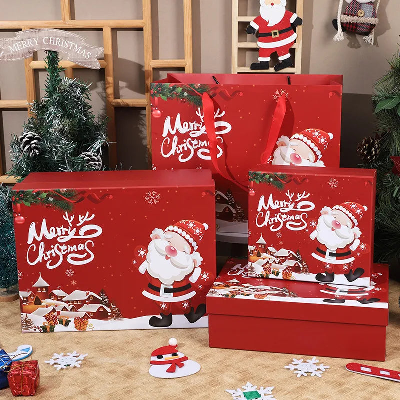 Original Christmas Gift Box 2025 New Design Snacks Peace Apple Hat Hand Set Naked Gift Box Festive Holiday Packaging