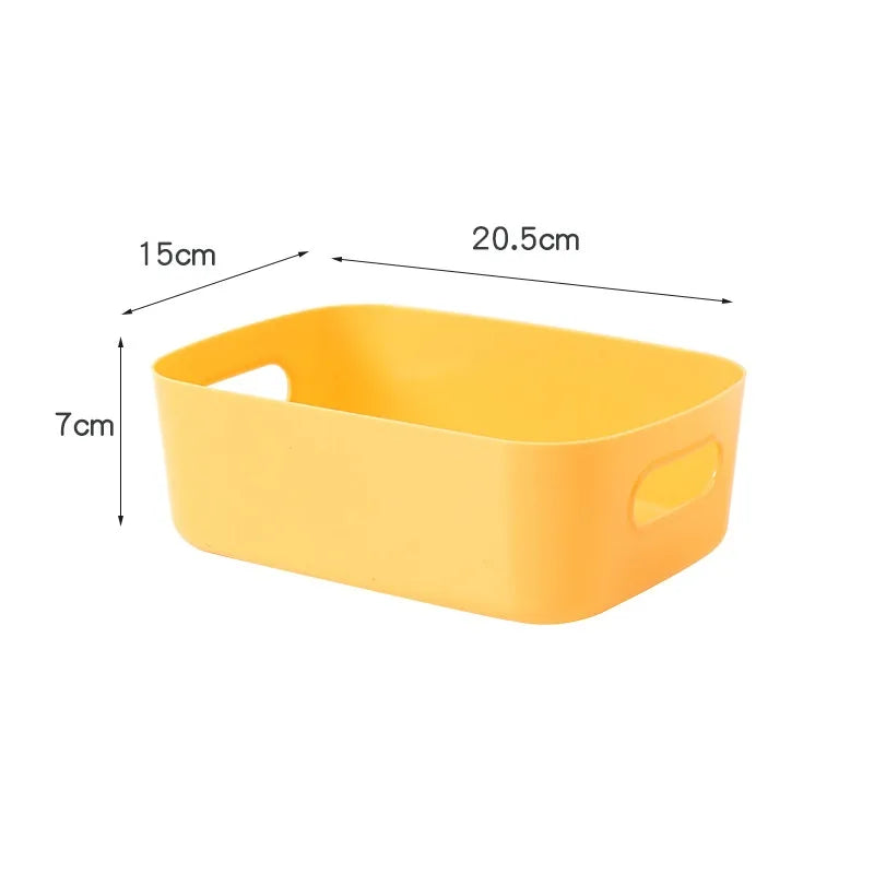 Simple Style Color Block Solid Color Plastic Storage Basket