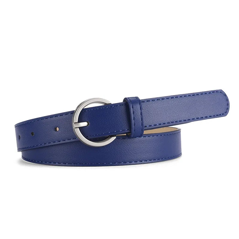 Basic Simple Style Solid Color Pu Leather Alloy Women's Leather Belts