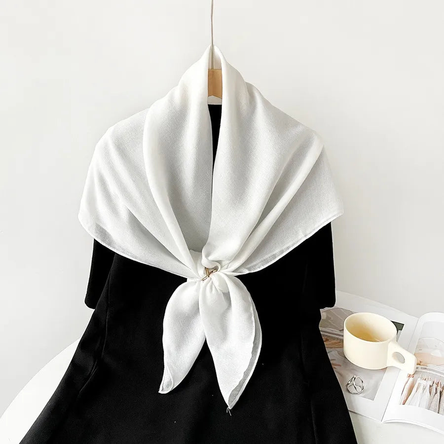Women's Elegant Simple Style Solid Color Imitation cotton and linen Silk Scarf