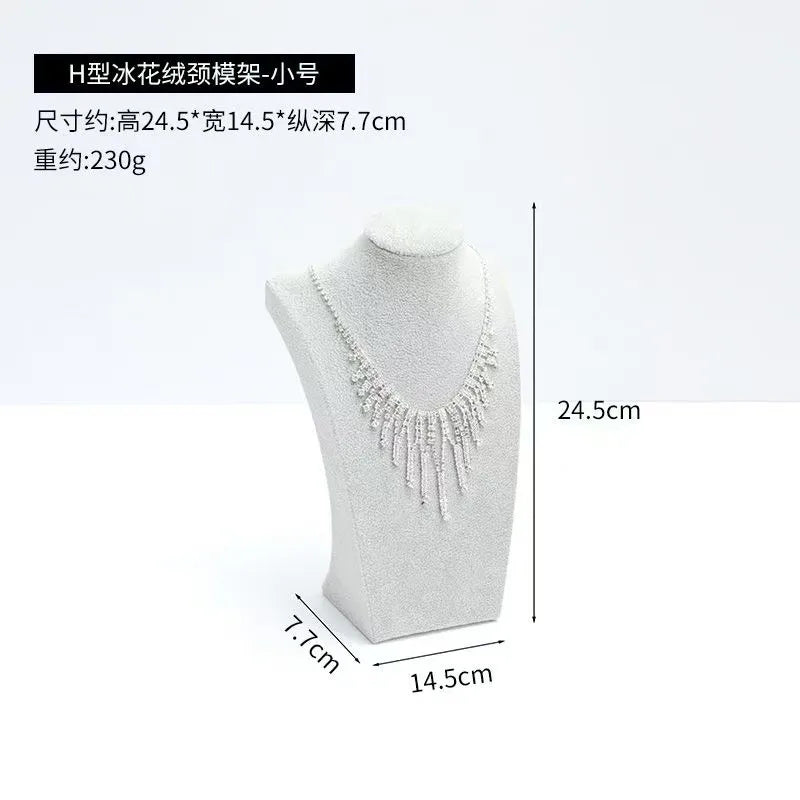 Modern Simplicity Jewelry Necklace Display Stand Counter Display Props Mannequin Pendant Holder Velvet Leather Material