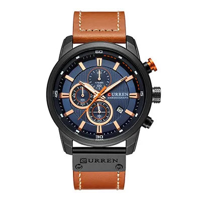 Business Solid Color Buckle Quartz Men's Watches