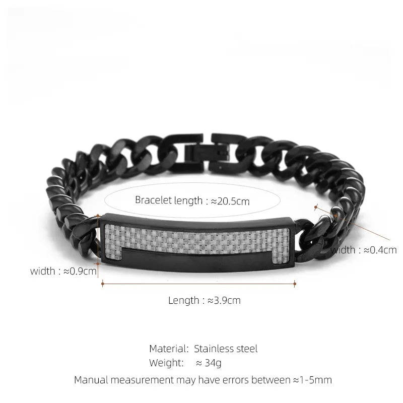 Hip-Hop Geometric 304 Stainless Steel Plating Men's Bracelets Men Chain Bracelets