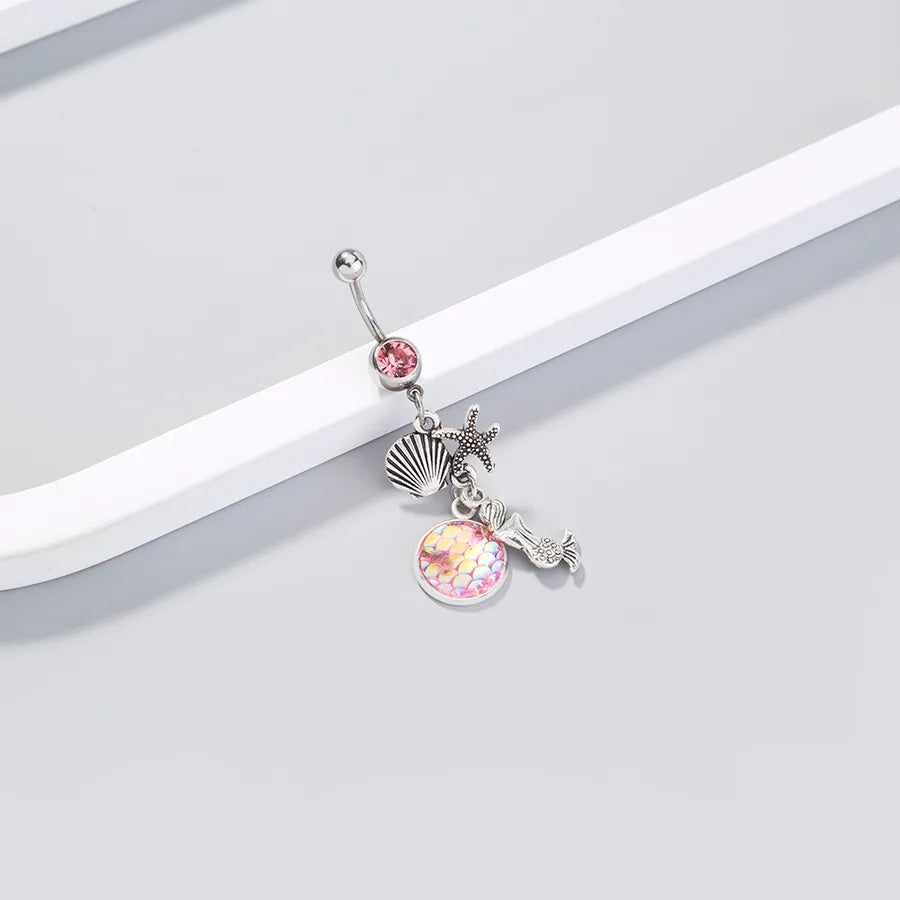 european and american zircon belly button nail butterfly belly button ring piercing jewelry