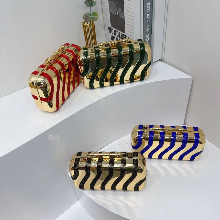 Striped Sequin Acrylic Bag Dinner Bag Fashionable Sequins Clutch Cheongsam Formal Dress Evening Bag