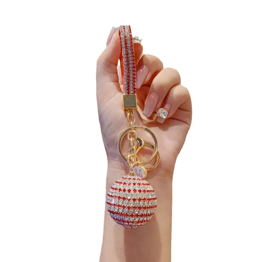 Creative Letter Crystal Ball Keychain Luxury Car Keyring Elegant Bag Charm Christmas Valentine's Day New Year Gift