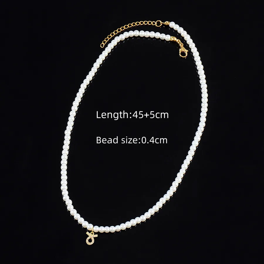 Casual Elegant Classic Style Constellation Artificial Pearl Copper Beaded Chain Beaded Necklaces Wholesale